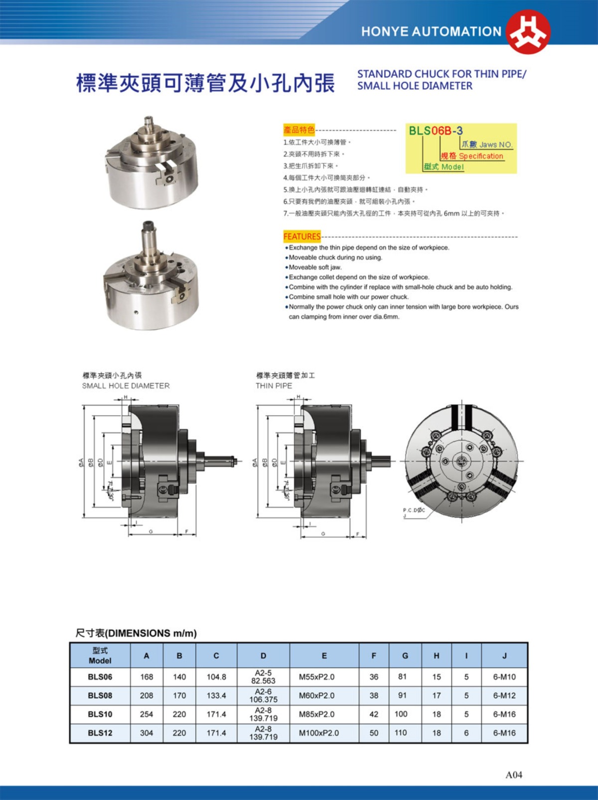 浩揚(yáng)標(biāo)準(zhǔn)卡盤(pán)可薄管及小孔內(nèi)張參數(shù)表