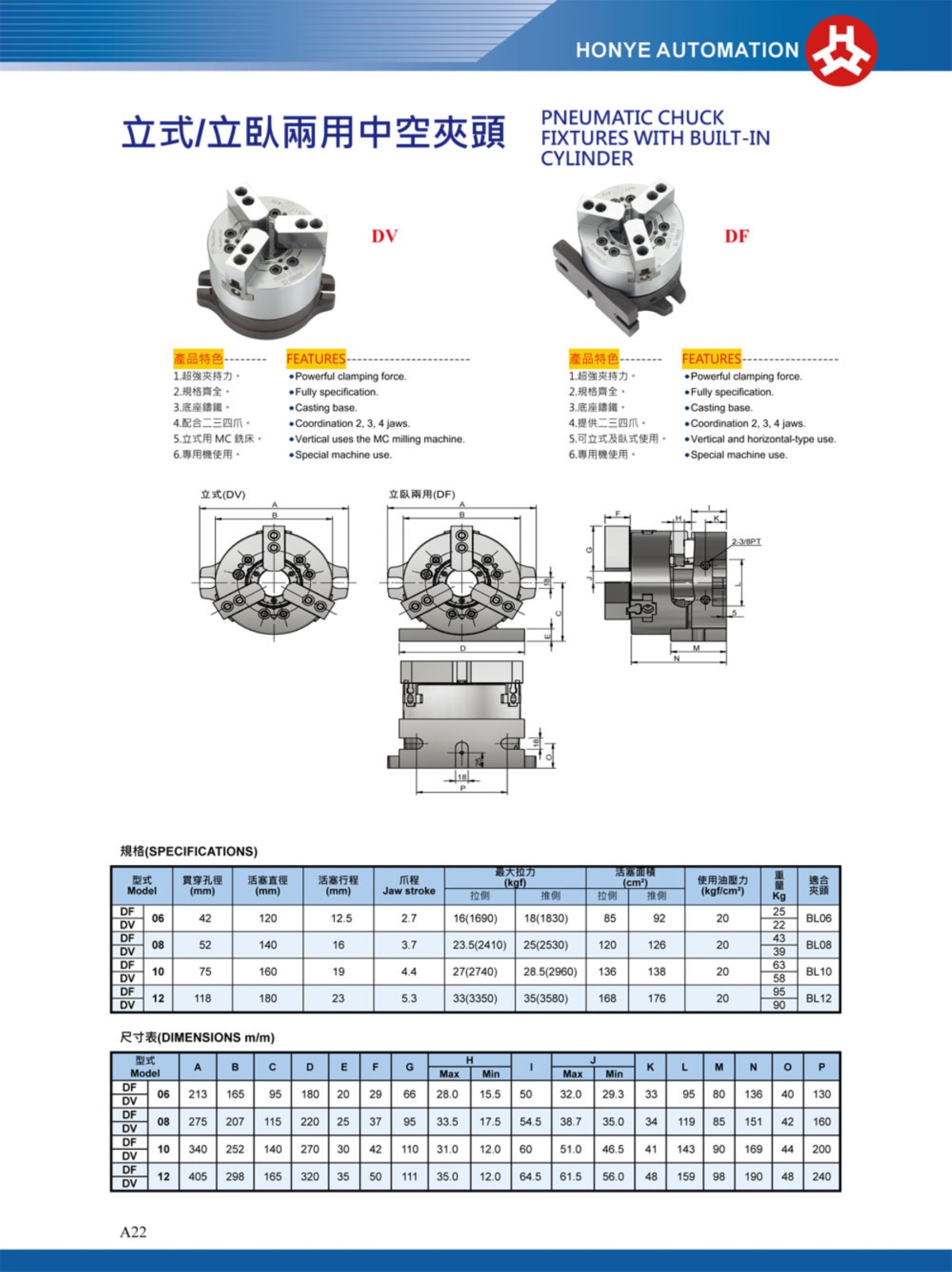 浩揚立式立臥兩用中空卡盤參數(shù)表